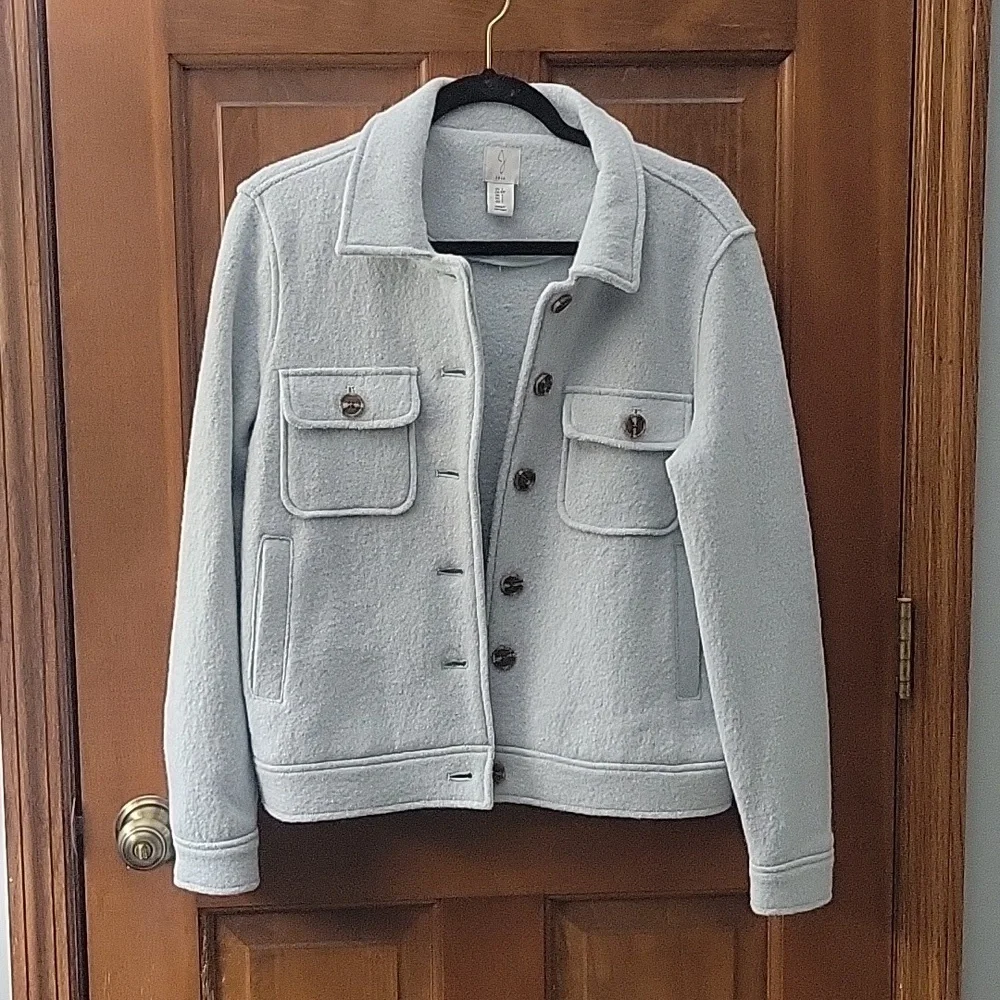 Like New Never Worn Joie Baby Blue Shacket- Wool Blend - Picture 1 of 4